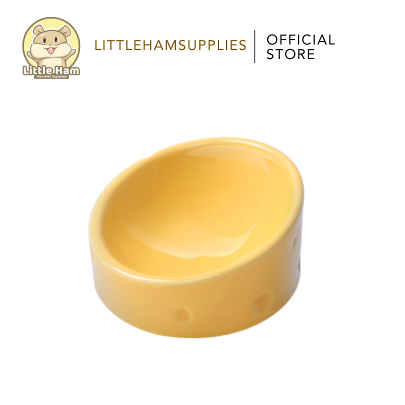 Tafit Cheese Ceramic Food Dish Feeding Bowl Hamster Dwarf Syrian Gerbils Mice & Small Rodent Pet