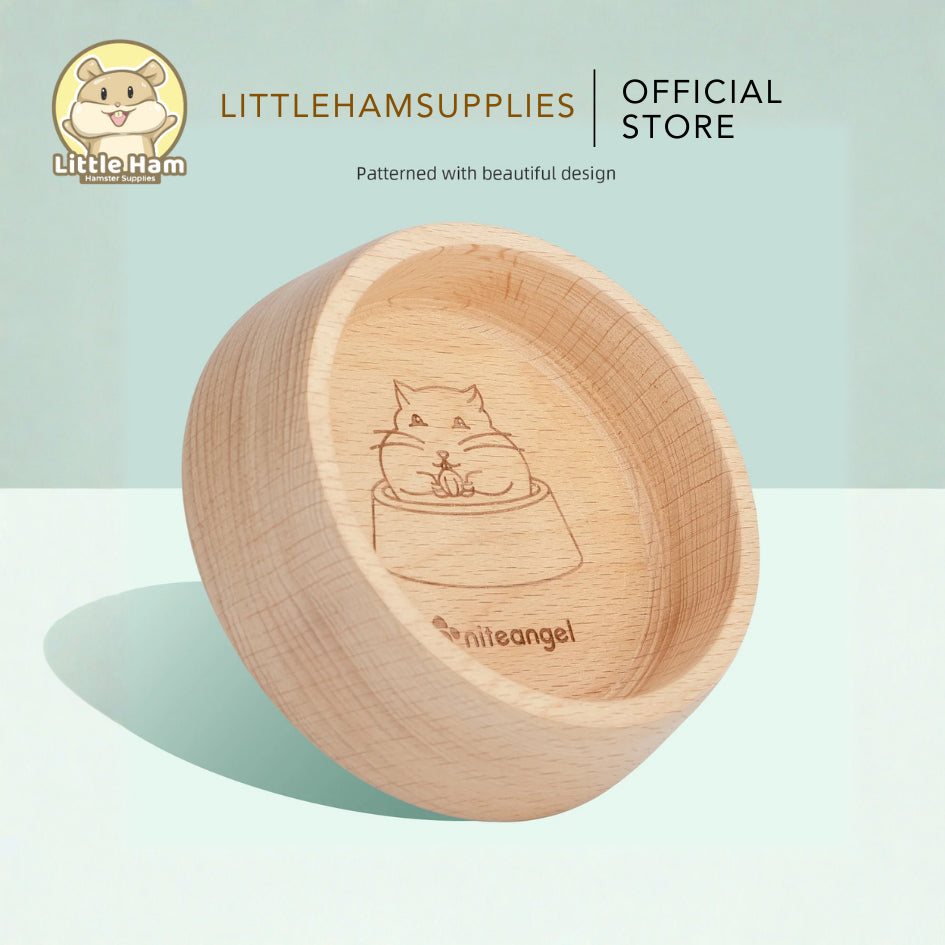 Niteangel High Quality Wood Food Dish Feeding Bowl Hamster Gerbils Mice & Small Rodent Pet