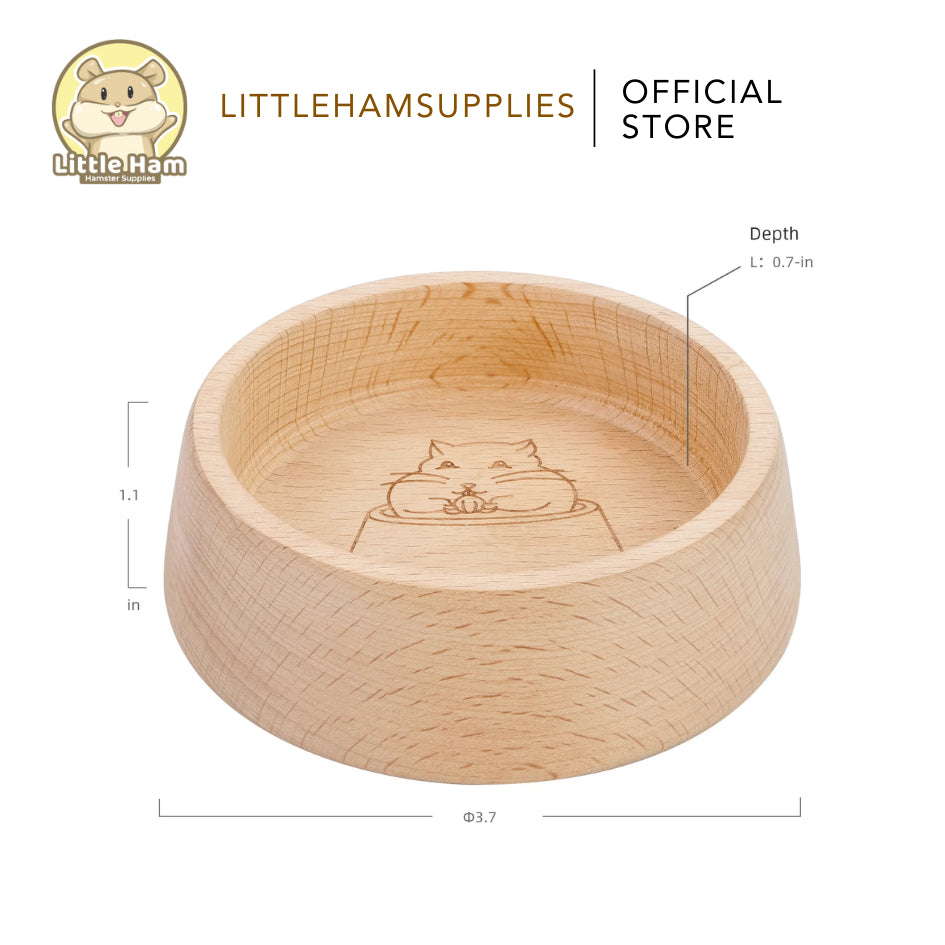 Niteangel High Quality Wood Food Dish Feeding Bowl Hamster Gerbils Mice & Small Rodent Pet