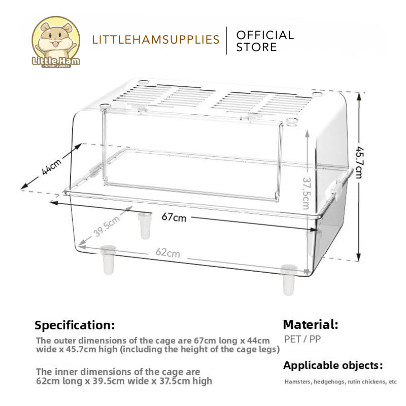 Tafit Transparent Acrylic Cage 66cm