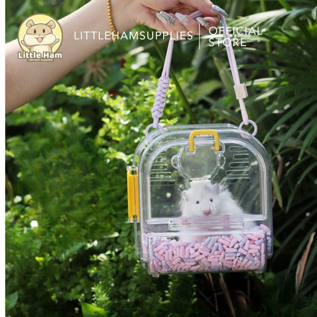 TAFIT Acrylic Clear Travel Hamster or Small Pet Cage Carrier with Water bottle