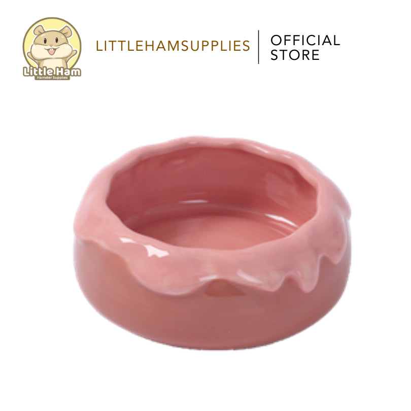 Tafit Cute Colored Pudding Cake Ceramic Bowl Big Sand Dish / Food Dish Feeding Hamster & Small Pets