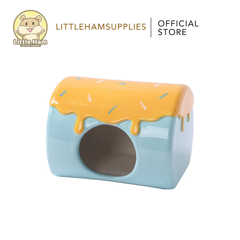 TAFIT Cute Ceramic Cake Hideout for Small Pet Animal and Hamster