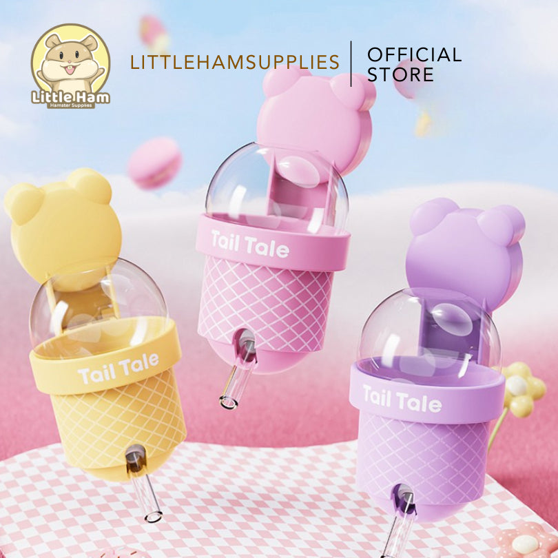 TAFIT- Tail Tale - Ice Cream Cone Water bottle w/ Magnet Hook for Small Animal Pet and Hamster