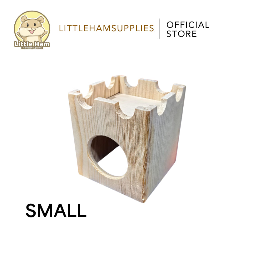 Wooden Castle Hideout for small pets