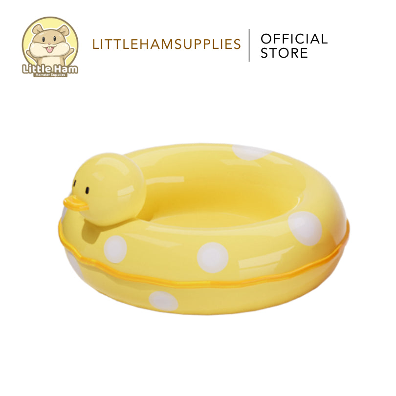 Bucatstate Cute Yellow Beach Duck Ceramic Food Dish Feeding Bowl Hamster Dwarf Syrian & Small Pets