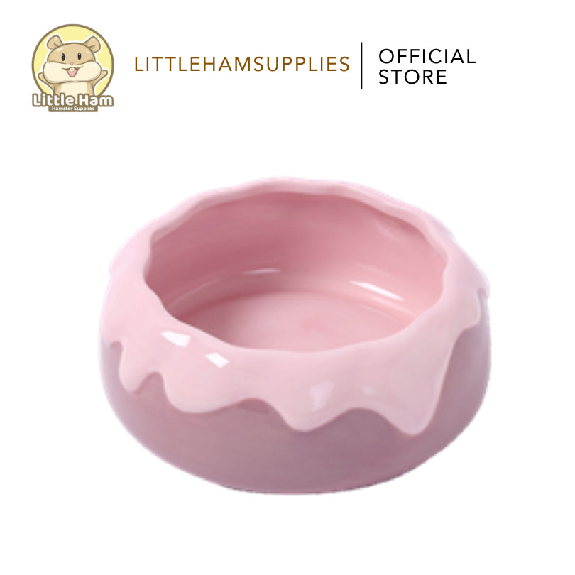 Tafit Cute Colored Pudding Cake Ceramic Bowl Big Sand Dish / Food Dish Feeding Hamster & Small Pets