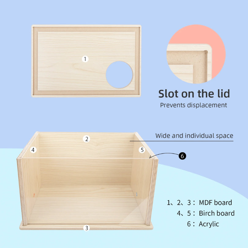 Niteangel Visible Hamster Brown Natural Digging Box for Small Pets