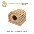 LittleHam Wooden Log House Hideout Small Animal Pets by Little Ham Hamster Supplies