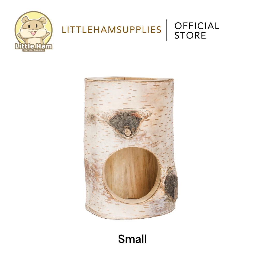 Niteangel Natural Birch Tree Log Tunnel Hideout for small pets