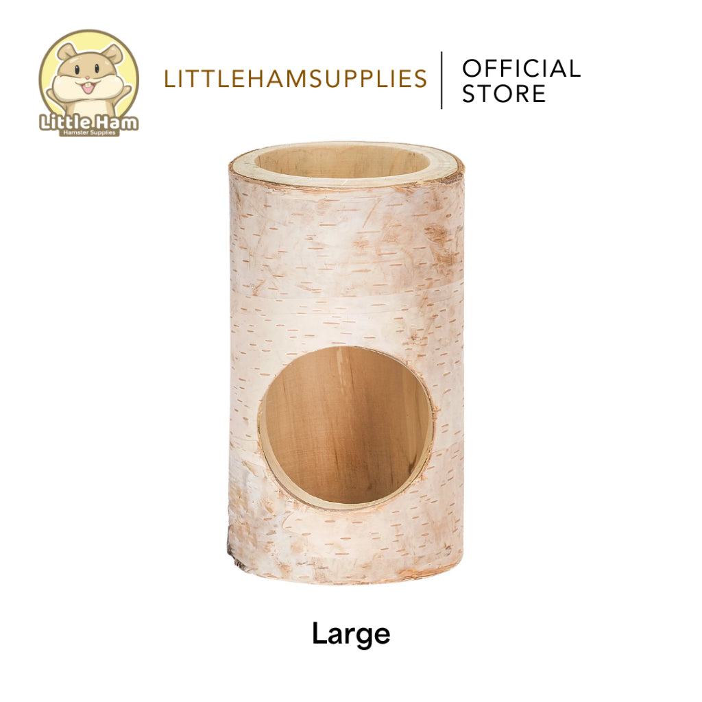 Niteangel Natural Birch Tree Log Tunnel Hideout for small pets
