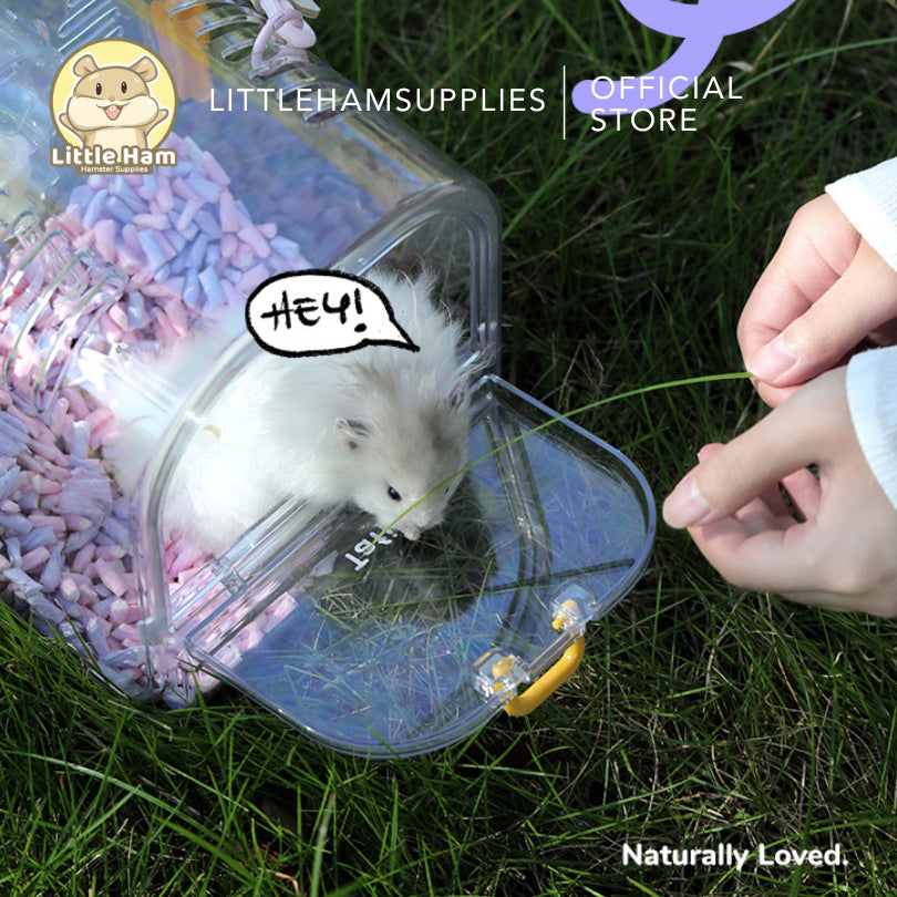 TAFIT Acrylic Clear Travel Hamster or Small Pet Cage Carrier with Water bottle