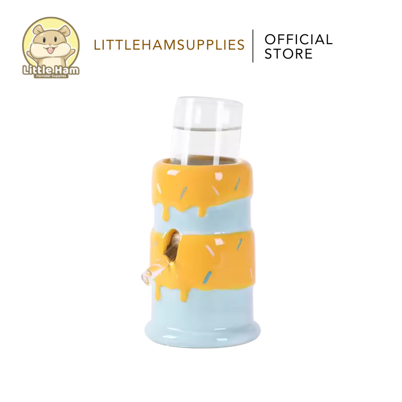 Tafit Ceramic Cake Water Bottle Holder with bottle for small Pets Vacuum  Type