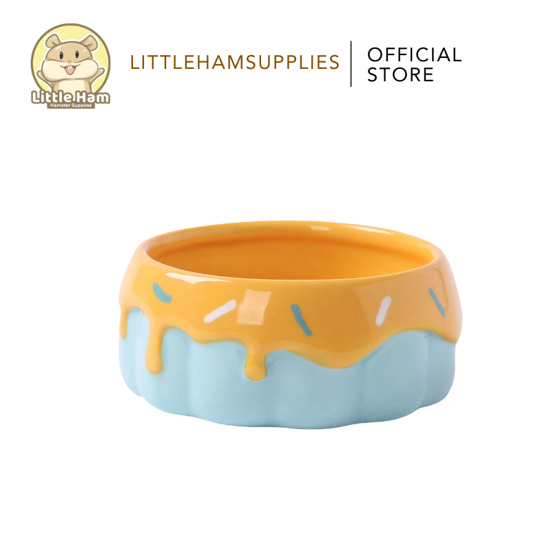 Tafit Cute Colored Pudding Cake Ceramic Bowl Big Sand Dish / Food Dish Feeding Hamster & Small Pets