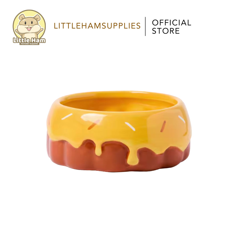 Tafit Cute Colored Pudding Cake Ceramic Bowl Big Sand Dish / Food Dish Feeding Hamster & Small Pets