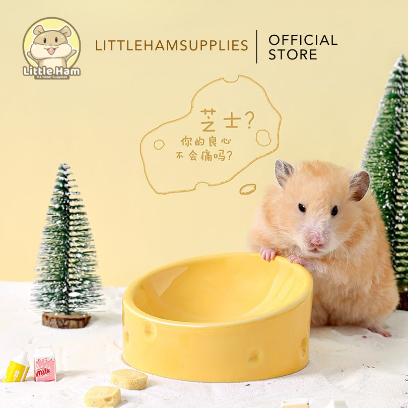 Tafit Cheese Ceramic Food Dish Feeding Bowl Hamster Dwarf Syrian Gerbils Mice & Small Rodent Pet