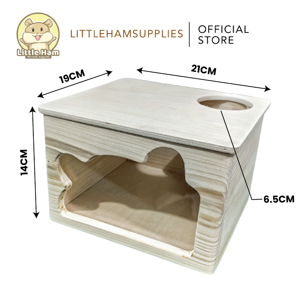 LittleHam Wooden Sand Box for Small Pets Bear Design
