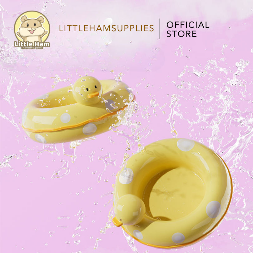 Bucatstate Cute Yellow Beach Duck Ceramic Food Dish Feeding Bowl Hamster Dwarf Syrian & Small Pets