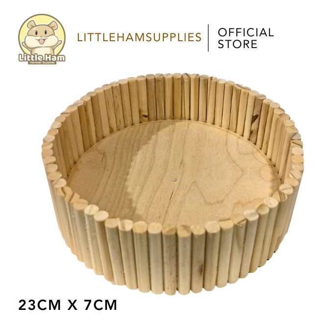 Wooden Round Dish  Ultra Big 23cm for small pets