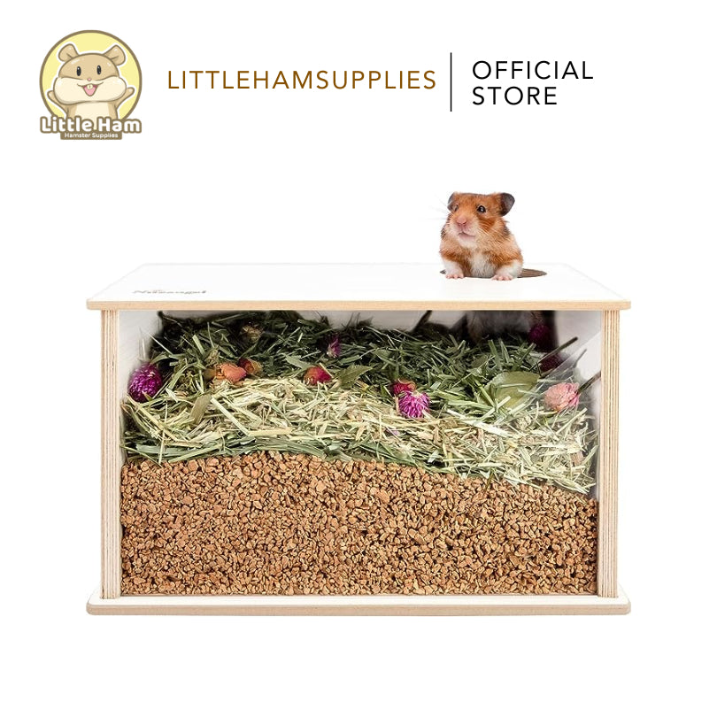 Niteangel Visible Hamster Brown Natural Digging Box for Small Pets