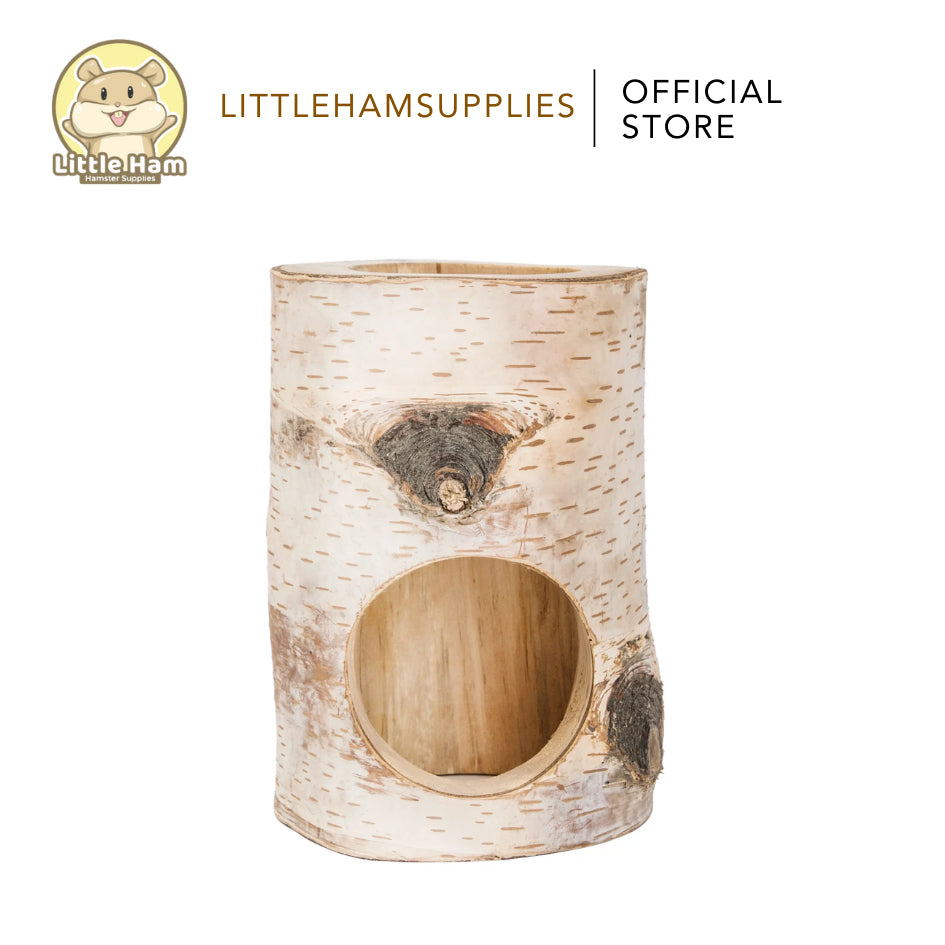 Niteangel Natural Birch Tree Log Tunnel Hideout for small pets