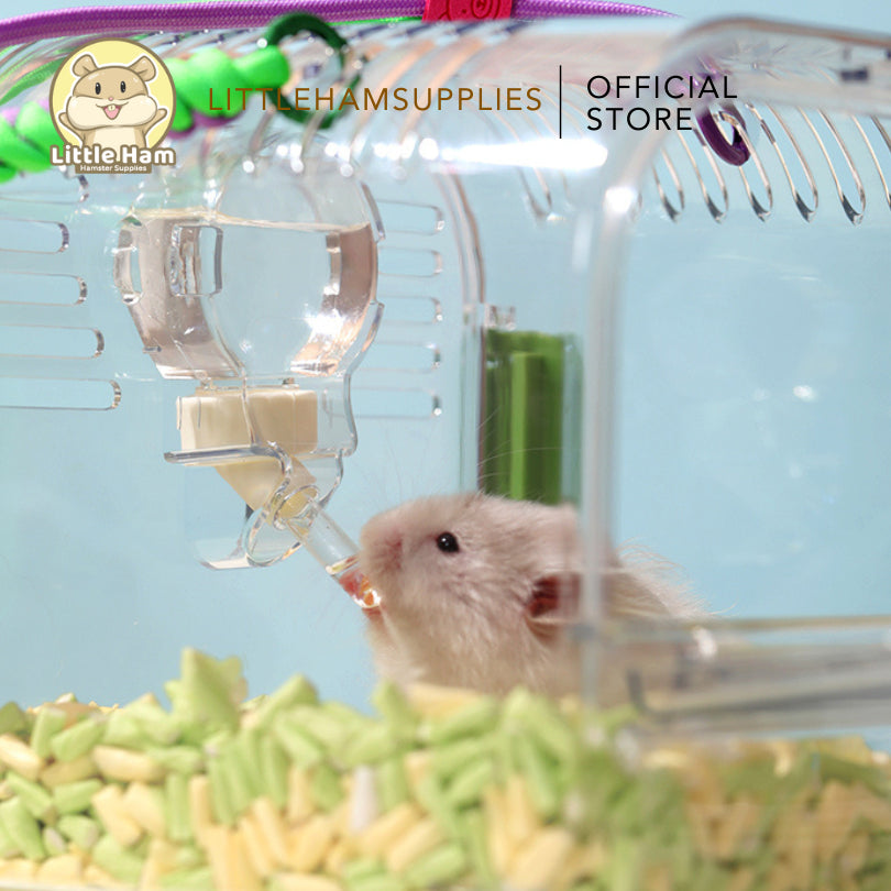 TAFIT Acrylic Clear Travel Hamster or Small Pet Cage Carrier with Water bottle