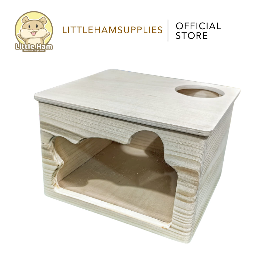 LittleHam Wooden Sand Box for Small Pets Bear Design