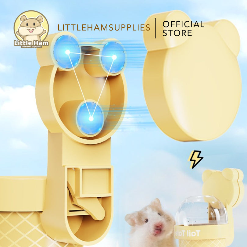 TAFIT- Tail Tale - Ice Cream Cone Water bottle w/ Magnet Hook for Small Animal Pet and Hamster