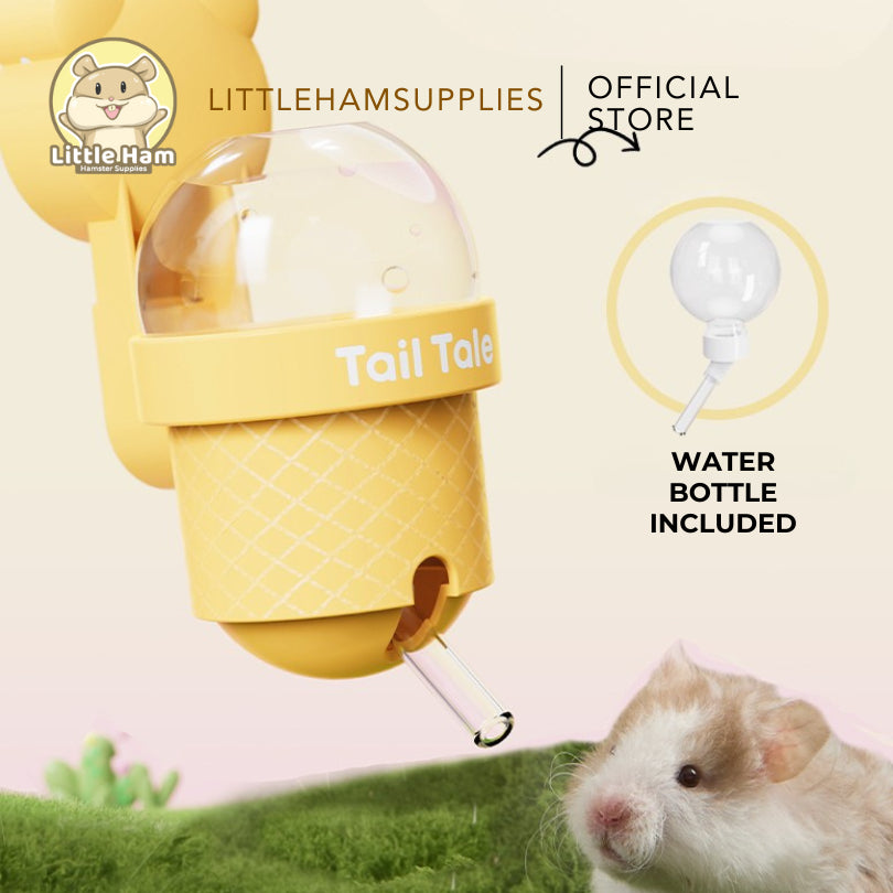 TAFIT- Tail Tale - Ice Cream Cone Water bottle w/ Magnet Hook for Small Animal Pet and Hamster