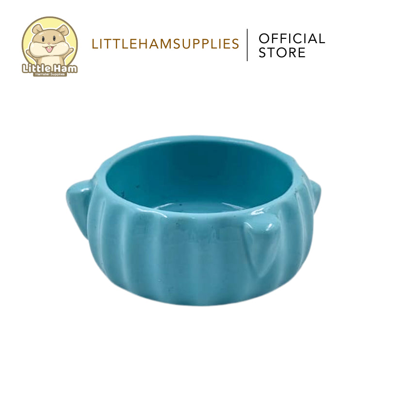 Bucatstate Blue Cactus Ceramic Food Dish Feeding Bowl Hamster Dwarf Syrian Gerbils Mice & Small Rode