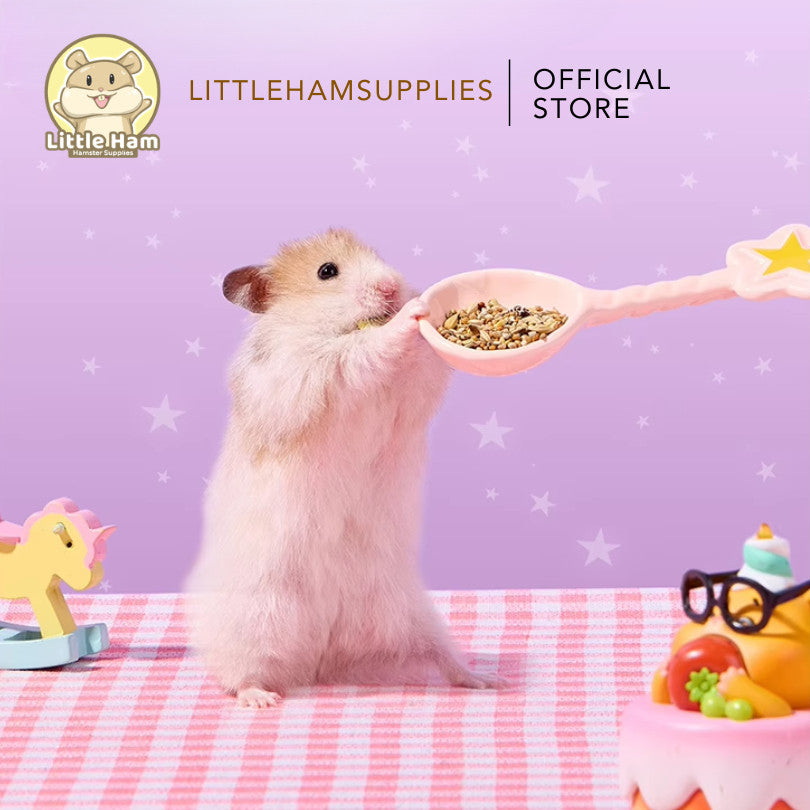 Bucatstate Pink Star Ceramic Food Scooper for Hamsters & Small Pets