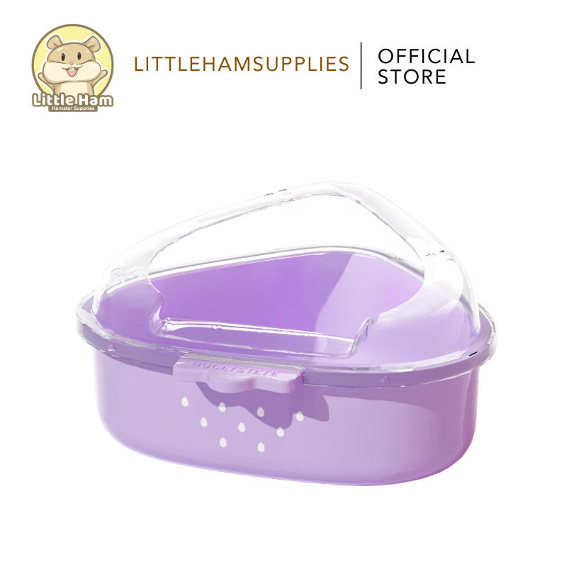 Bucatstate Strawberry Corner Sand Box for Hamsters – Anti-Spill Design
