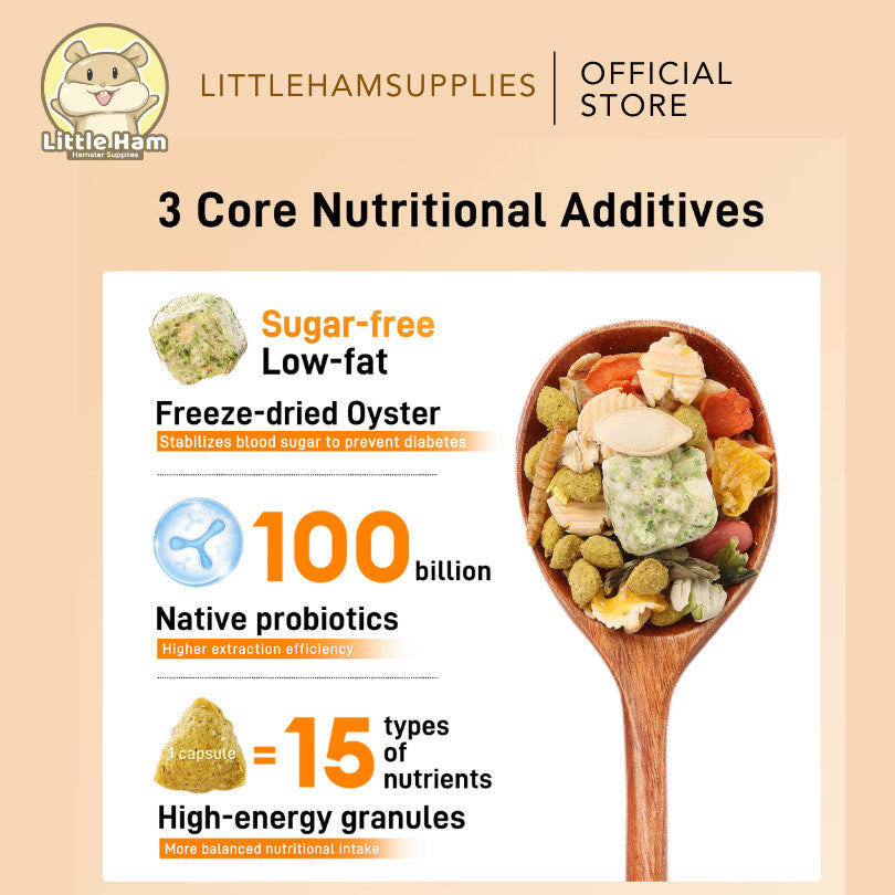 BUCATSTATE H1 Hamster Nutritional Food Freeze Dried Oyster  Grains Herbal 500g