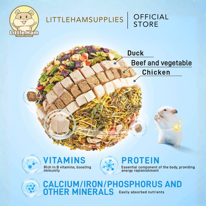 BUCATSTATE H1 Hamster Nutritional Food Freeze Dried Oyster  Grains Herbal 500g