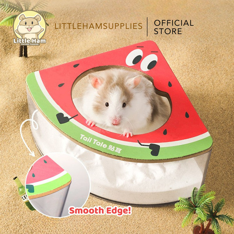 Tail Tale Corner Acrylic Sand Box Watermelon Design for small pets