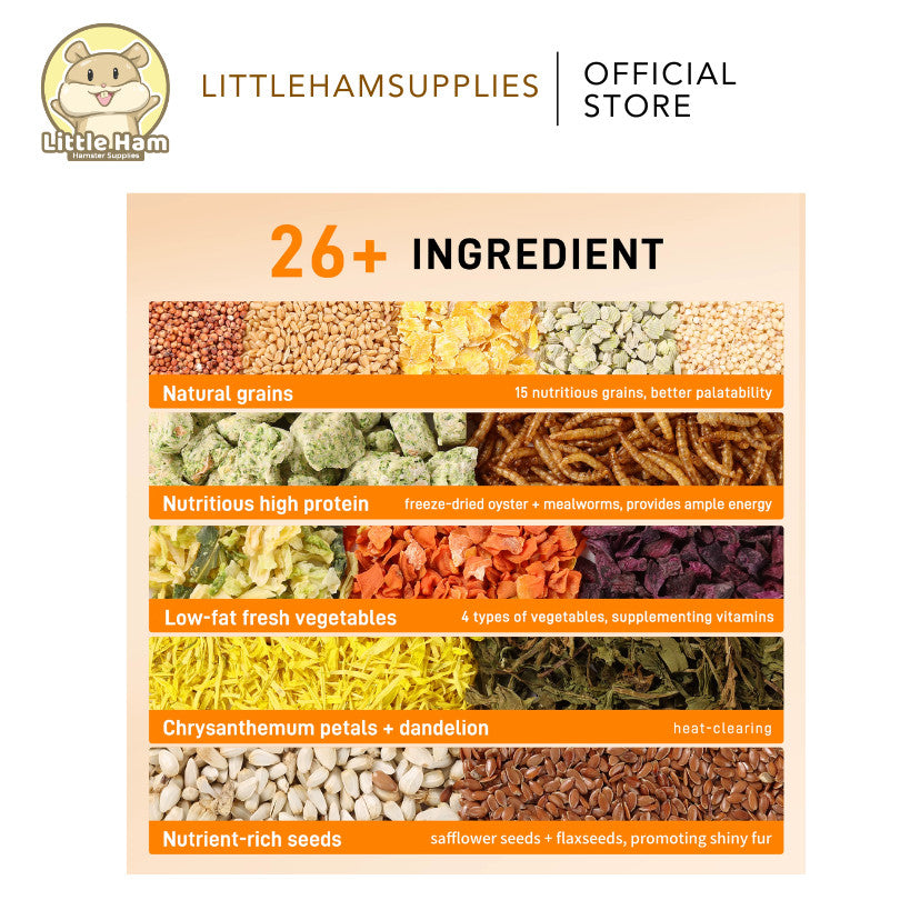 BUCATSTATE H2 Nutritious Hamster Food for Syrian / Dwarf 450g