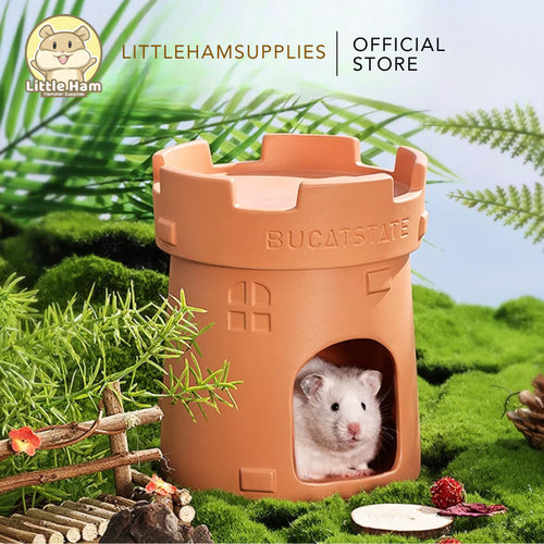 BUCATSTATE Ceramic Round Castle Hideout for small pets