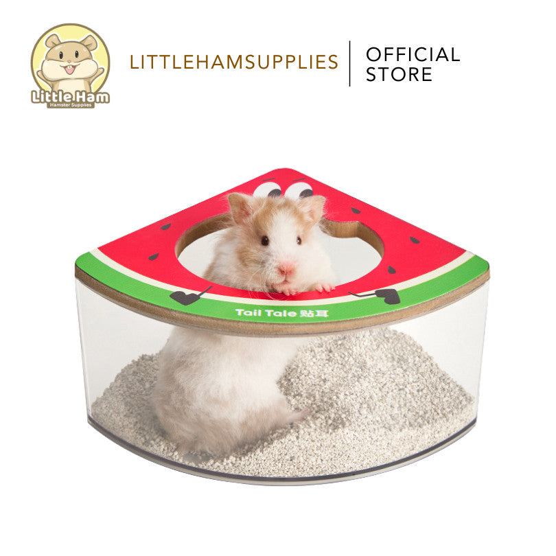 Tail Tale Corner Acrylic Sand Box Watermelon Design for small pets