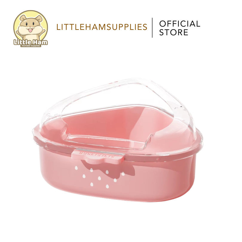 Bucatstate Strawberry Corner Sand Box for Hamsters – Anti-Spill Design